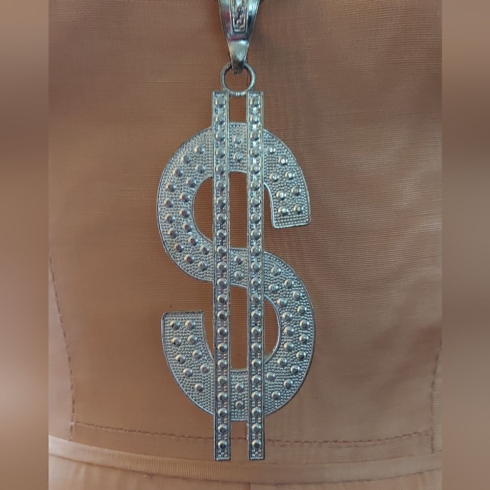 HIP HOP BLING NECKLACE DOLLAR SIGN NECKLACE